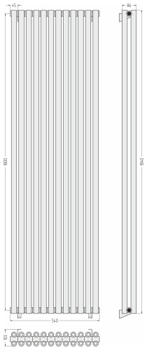ДР ЭСТЕТ-00 н/ж 1800х540 / 12 сек