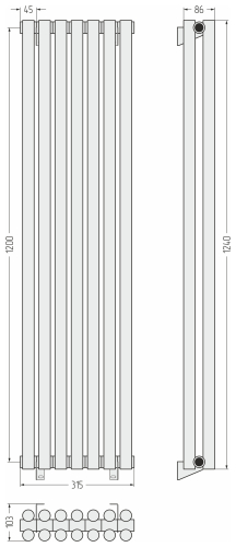 ДР ЭСТЕТ-11 н/ж 1200х315 / 7 сек