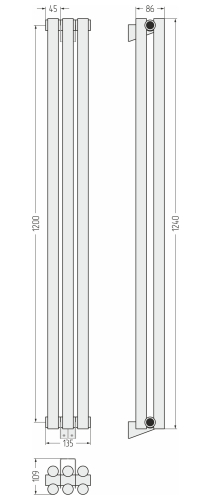 ДР ЭСТЕТ-11 н/ж 1200х135 / 3 сек