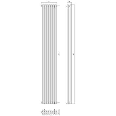 Radiator "Estet" (1800х287 mm) (Без покрытия)